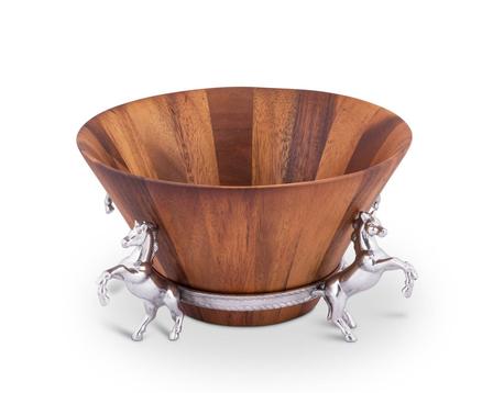 Horse Wood Tall Salad Bowl