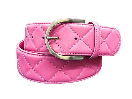 Quilted C Belt BARBIE/SILVER