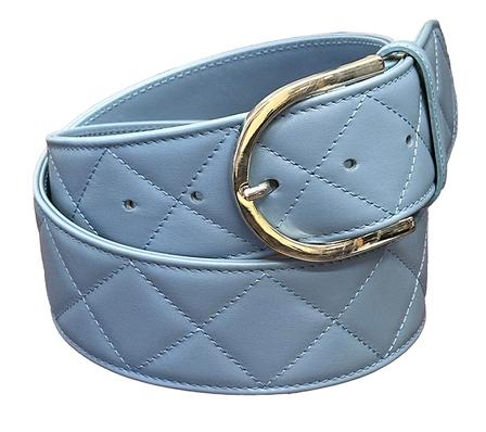 Quilted C Belt SKY/SILVER