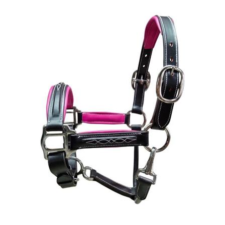 Fancy Stitched Padded Pony Halter PINK