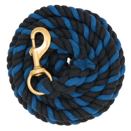 Cotton Lead Rope with Brass Plated Snap BLACK/BLUE