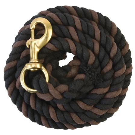 Cotton Lead Rope with Brass Plated Snap BLACK/CHOCOLATE