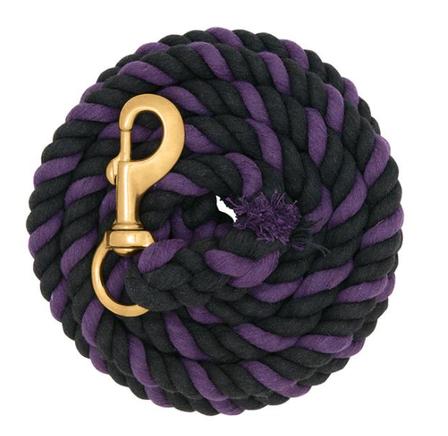 Cotton Lead Rope with Brass Plated Snap BLACK/PURPLE