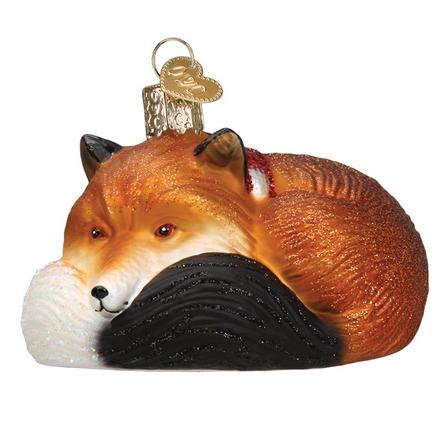 Glass Ornament - Fox in A Scarf