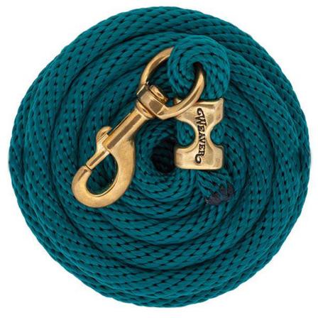 Poly Lead Rope with Brass Snap - 10' TEAL