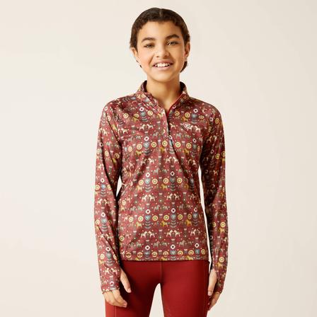 Lowell 2.0 1/4 Zip Baselayer - Youth RED_OCHRE_DALA_HORSE