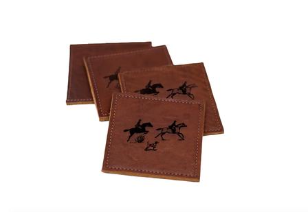 Fox Hunting Coasters - Set of 4 COGNAC