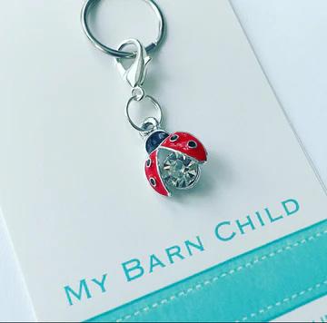 Lady Bug Crystal Bridle Charm