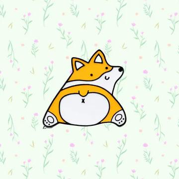 Corgi Sploot Pin