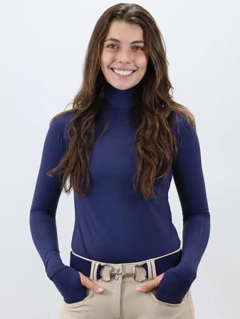 Alexa Turtleneck UV Shirt with Thumbholes NAVY