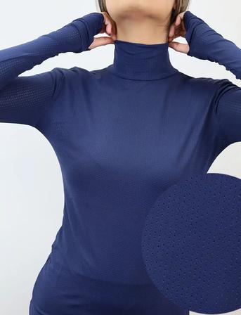 Alexa Turtleneck UV Shirt with Thumbholes NAVY_AIR