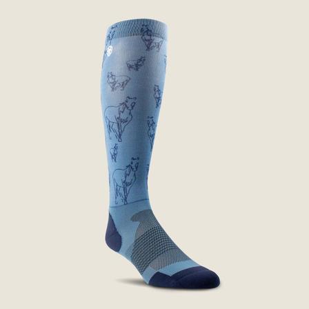 AriatTek Slim Printed Boot Sock NAVY_SKETCH