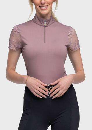 Galloon Lace 1/4 Zip - Dusty Mauve