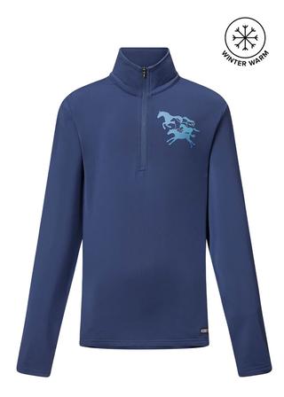 Kids In Stride 1/4 Zip Fleece Tech Top NIGHTSKY