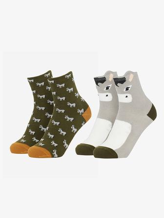 Mini Character Socks 2 Pack - Donkey