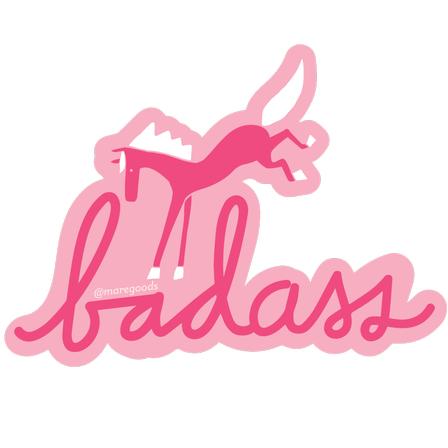 Pink Badass Sticker