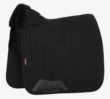 Merino+ Lined Suede Dressage Pad BLACK