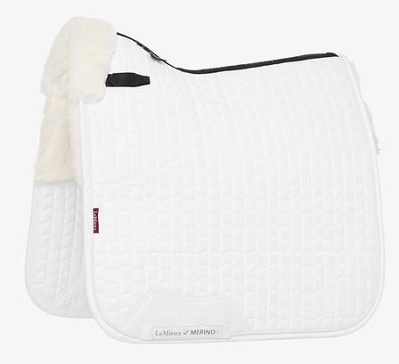 Merino+ Lined Suede Dressage Pad WHITE