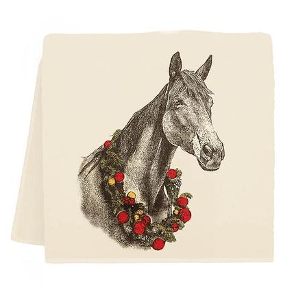 Tea Towel | Horse with Wreath