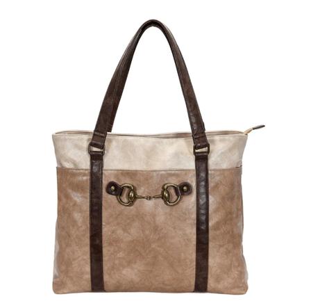 Snaffle Bit Laptop Tote BROWN