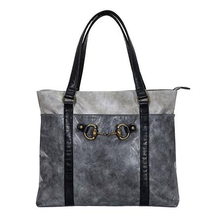 Snaffle Bit Laptop Tote GREY