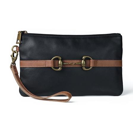 Snaffle Bit Leather Clutch BLACK