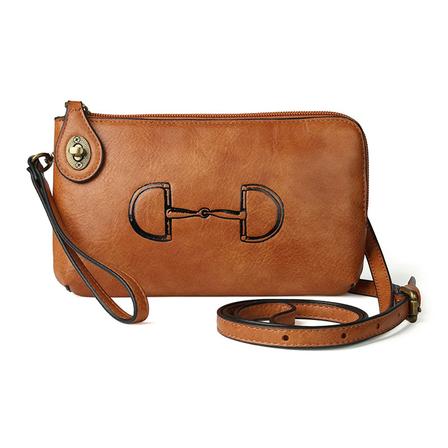 Vintage Snaffle Bit Crossbody Bag BROWN