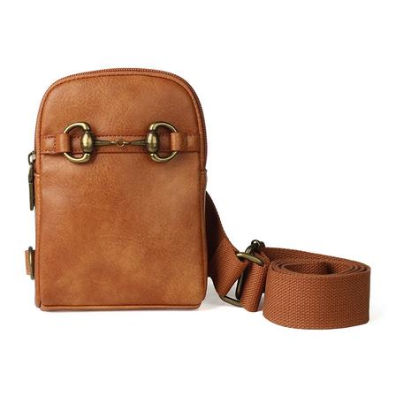 Snaffle Bit Crossbody Phone Bag BROWN