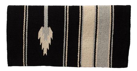 Double Weave Acrylic Saddle Blanket BLACK/CREAM/GREY