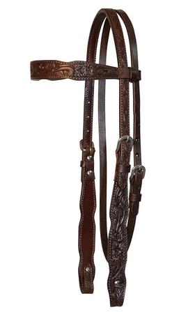 Shaped Floral Browband Headstall