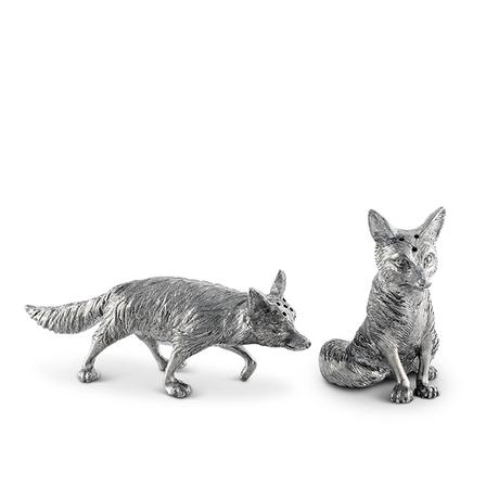 Pewter Fox Salt and Pepper Shakers