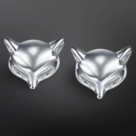 Sterling Silver Mini Fox Mask Earrings