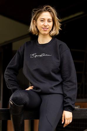 Equestrian Embroidered Sweatshirt CLASSIC_BLACK