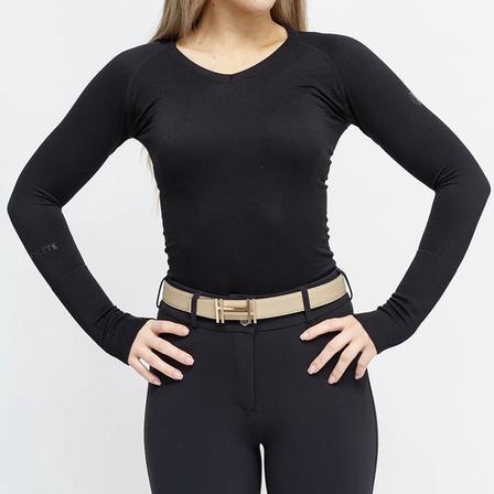 Kennedy Seamless 2.0 V Neck Long Sleeve Shirt CLASSIC_BLACK