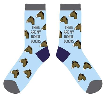 Horse - Crew Sock BLUE/GREY