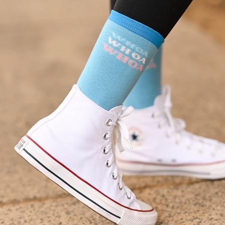 Whoa - Crew Sock BLUE