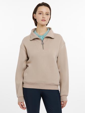 Keira Quarter Neck Sweatshirt ALMOND