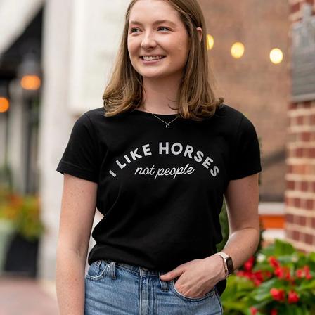 I Like Horses Tee BLACK