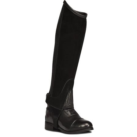 Ribbed Ladies' Suede Half Chap BLACK