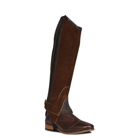 Ribbed Ladies' Suede Half Chap BROWN