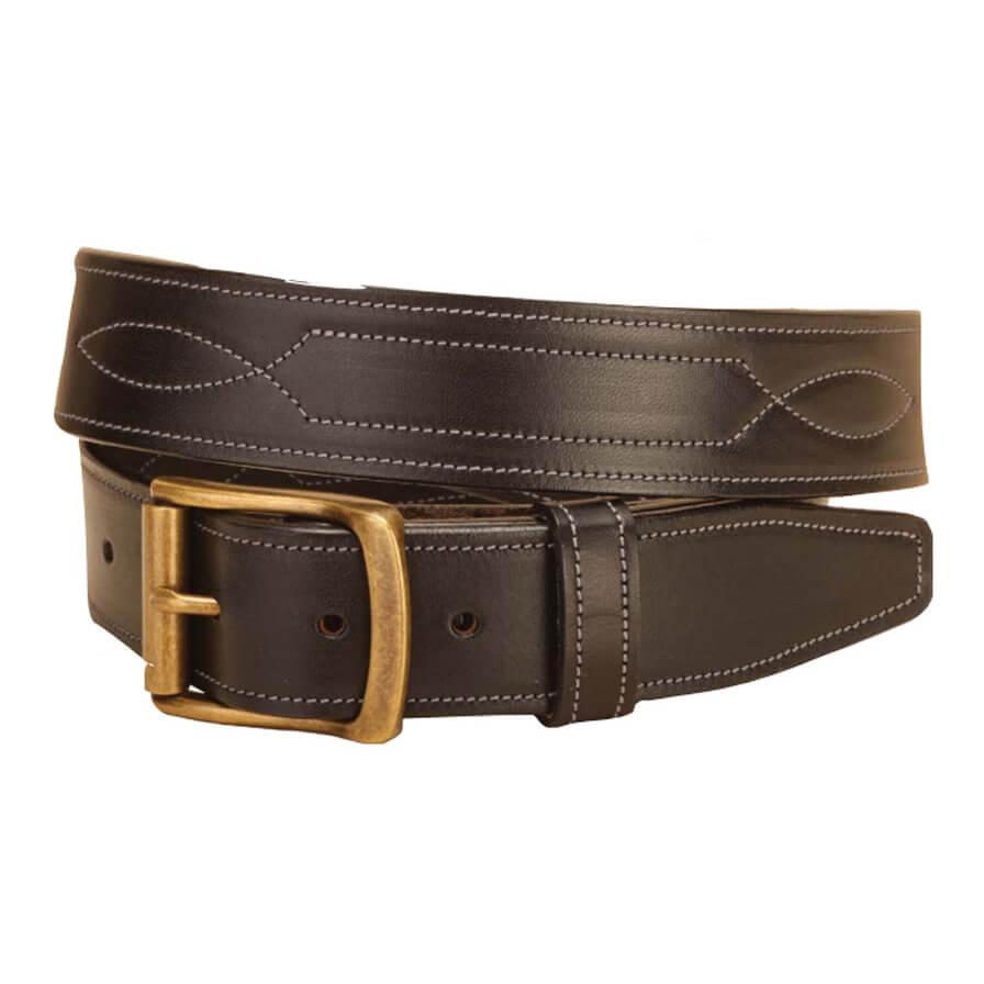 Tory Leather Bridle Leather Belts With Stitch Pattern