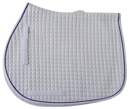 Cotton Quilted All-Purpose Saddle Pad WHITE/NAVY