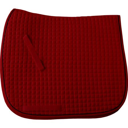 Cotton Quilted Dressage Square Pad with Piping BURGUNDY/BLACK